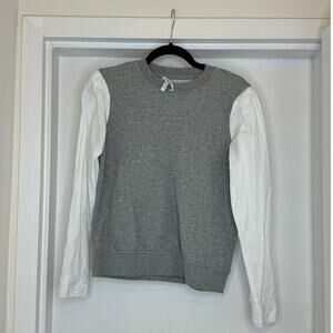 DEREK LAM 10 CROSBY Grey White Sweater Blouse Shirt - XS